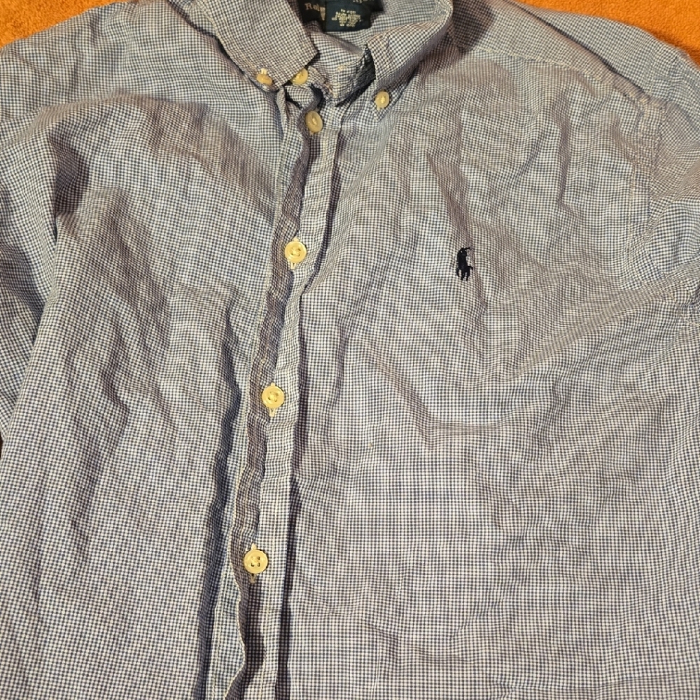 Polo by Ralph Lauren Boy's Blue and White Plaid Shirt